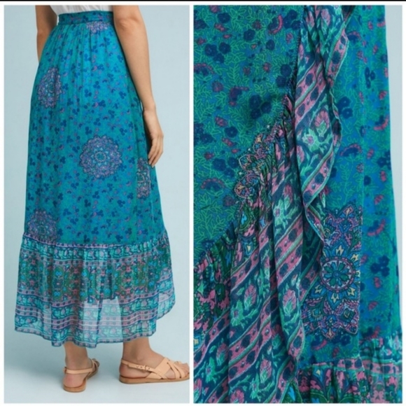 NWT Anthropologie Allegra Skirt Blue Motif Sz 4 - Picture 5 of 8
